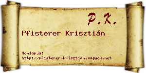 Pfisterer Krisztián névjegykártya