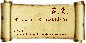 Pfisterer Krisztián névjegykártya